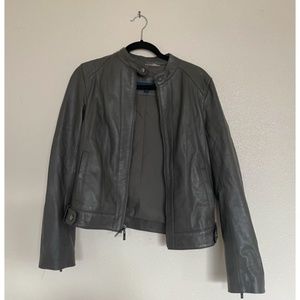 Cole Haan Grey Genuine Leather Jacket